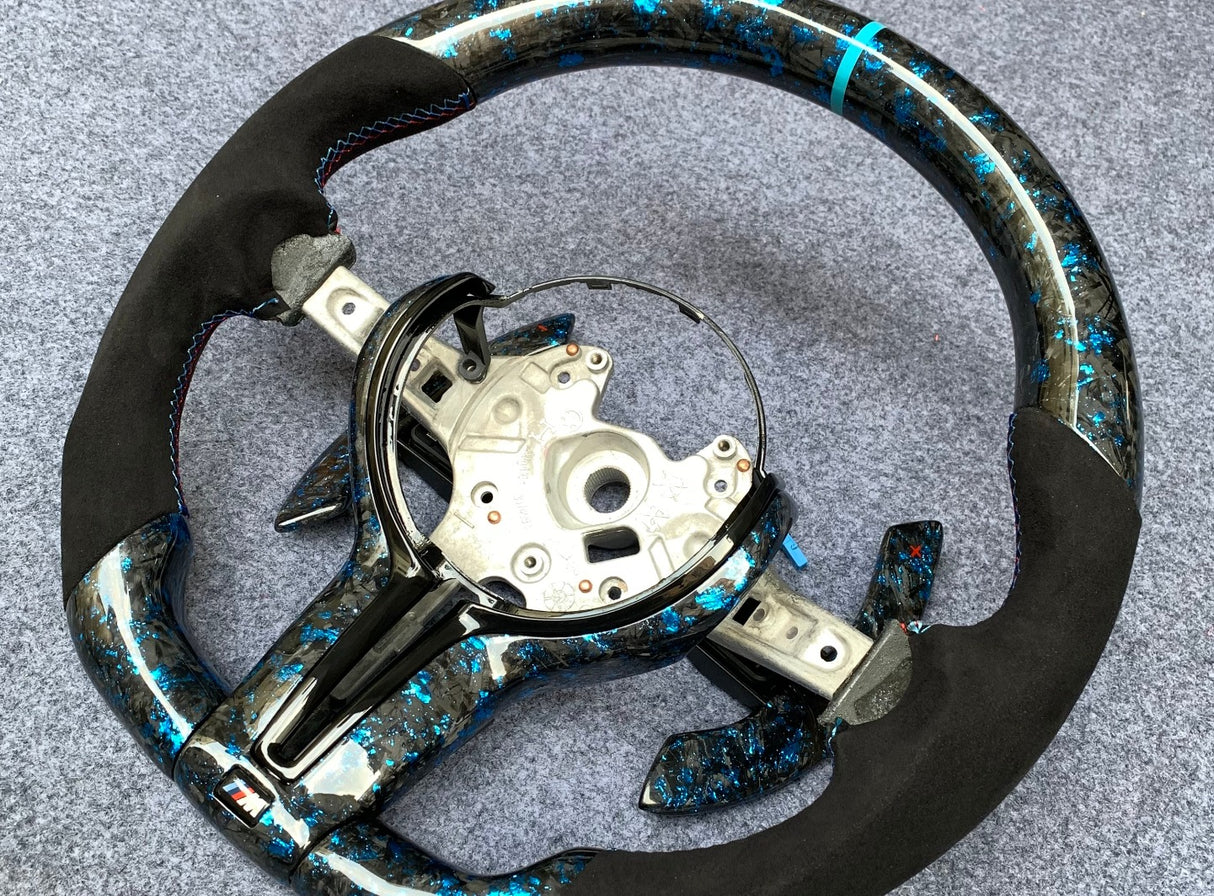 2015-2020 BMW M2 M3 M4 Custom Carbon Fiber Steering Wheel - AutoLEDTech.com