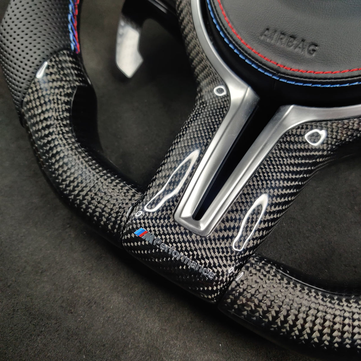 2015-2020 BMW M2 M3 M4 Custom Carbon Fiber Steering Wheel - AutoLEDTech.com