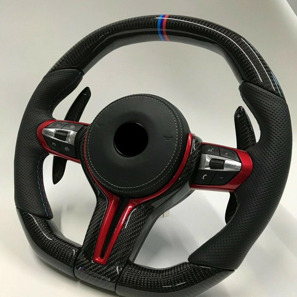 2015-2020 BMW M2 M3 M4 Custom Carbon Fiber Steering Wheel - AutoLEDTech.com