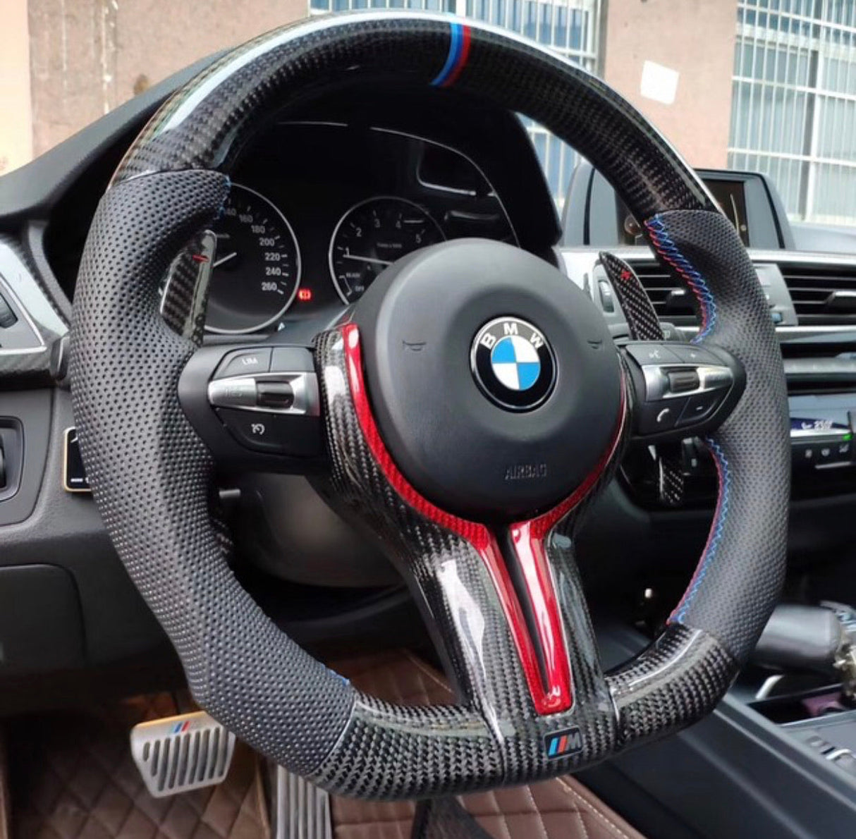 2015-2020 BMW M2 M3 M4 Custom Carbon Fiber Steering Wheel - AutoLEDTech.com