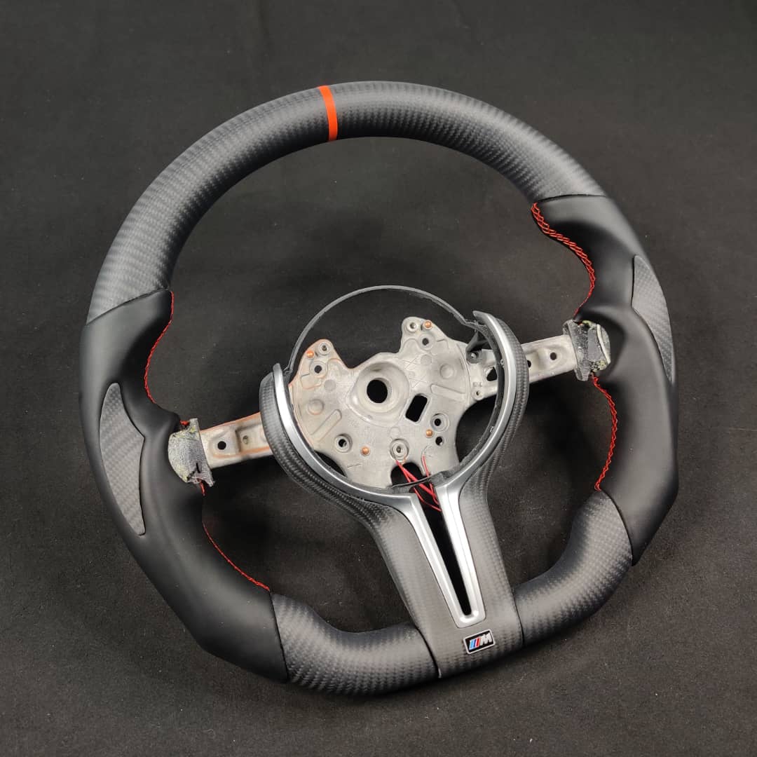 2015-2020 BMW M2 M3 M4 Custom Carbon Fiber Steering Wheel - AutoLEDTech.com