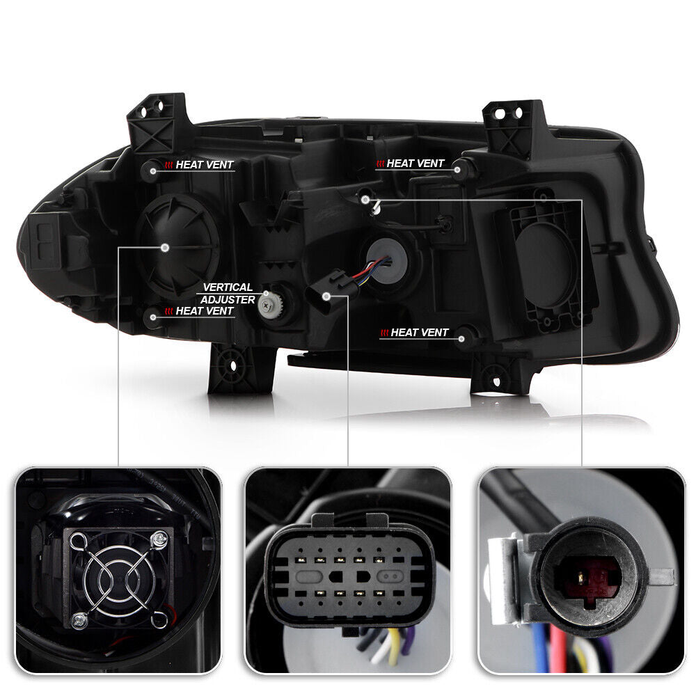 2015-2023 Dodge Charger Durango-Style RGBW Flow Series LED DRL Headlights - AutoLEDTech.com