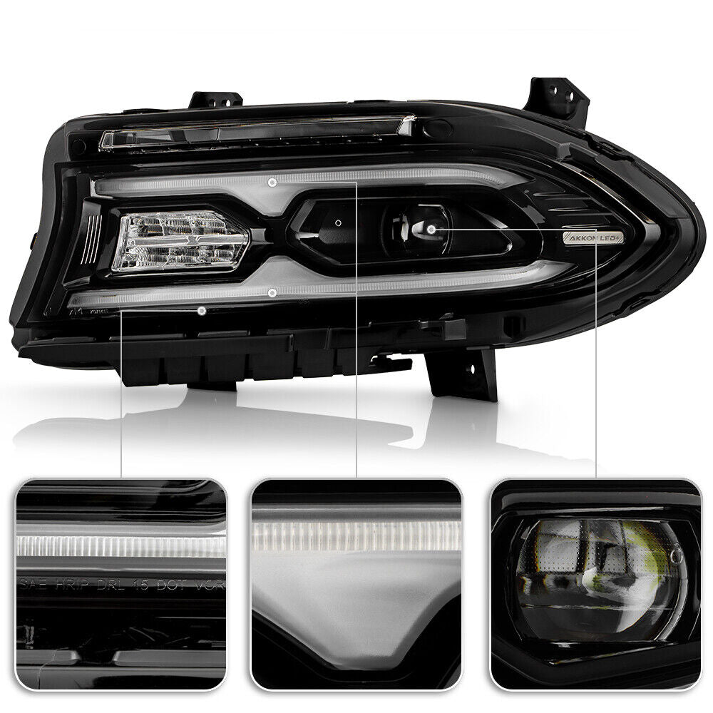 2015-2023 Dodge Charger Durango-Style RGBW Flow Series LED DRL Headlights - AutoLEDTech.com