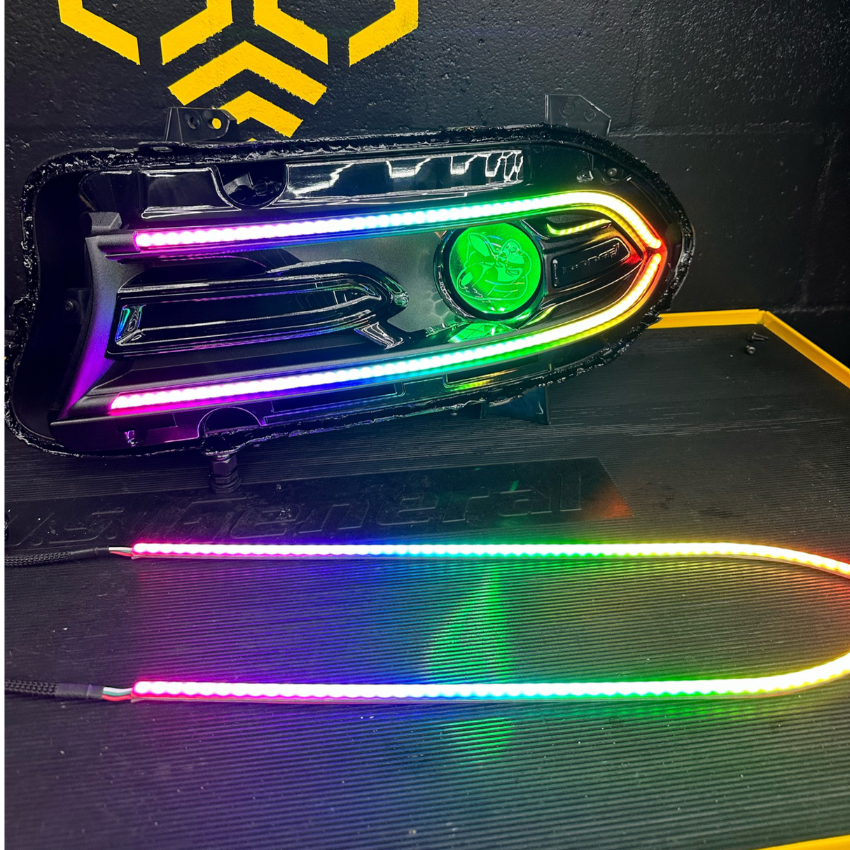 2015-2023 Dodge Charger RGBW Flow Series DIFFUSED LED DRL Boards + Halo Kit - AutoLEDTech.com