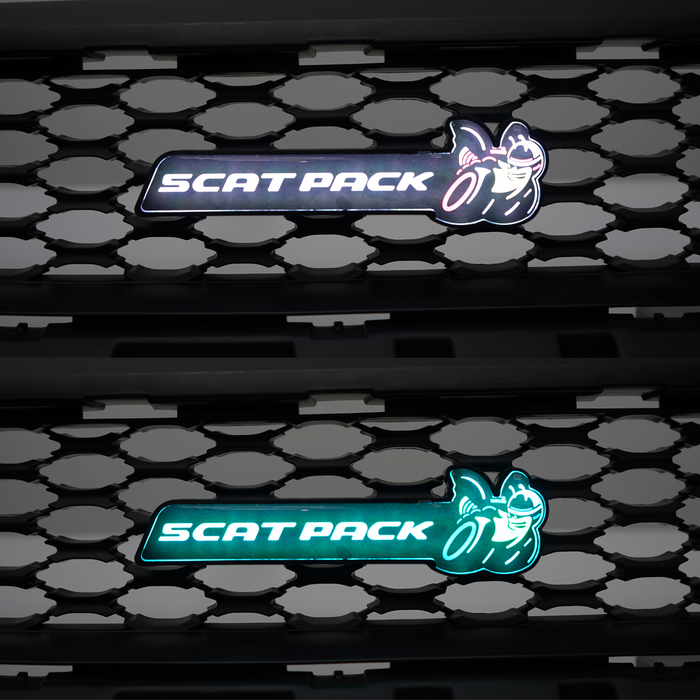 2015-2023 Dodge Scatpack RGB Flow Series LED Badge Emblem Logo - AutoLEDTech.com