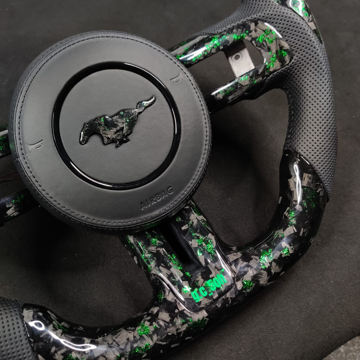 2015-2023 Ford Mustang Carbon Fiber Steering Wheel - AutoLEDTech.com