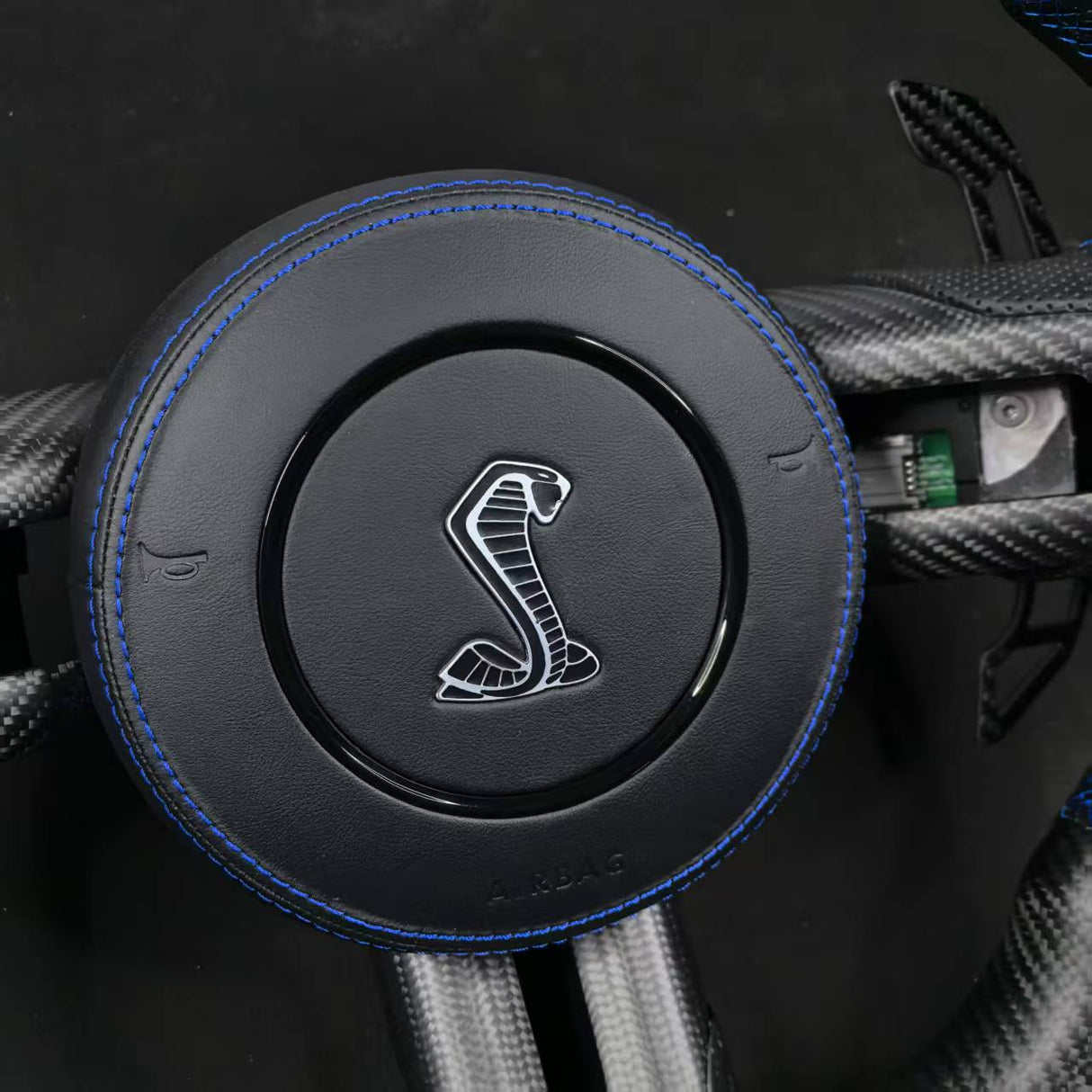 2015-2023 Ford Mustang Carbon Fiber Steering Wheel - AutoLEDTech.com