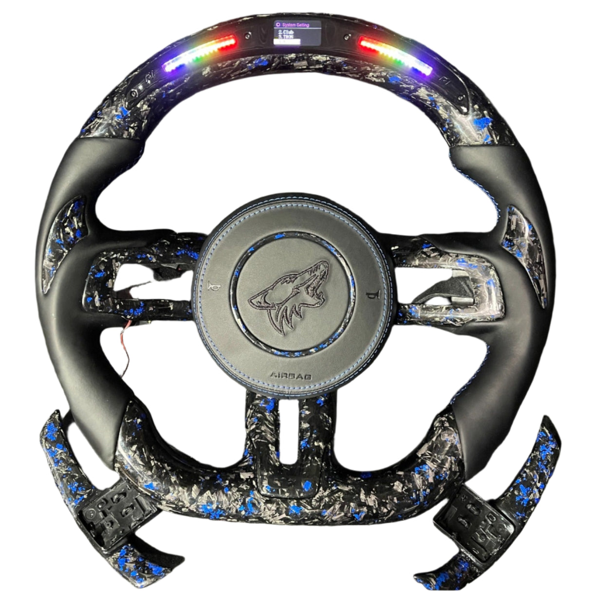 2015-2023 Ford Mustang Carbon Fiber Steering Wheel - AutoLEDTech.com