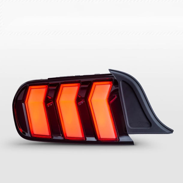 2015-2023 Ford Mustang S550 RGB Flow Smoked Clear LED Tail Lights - AutoLEDTech.com