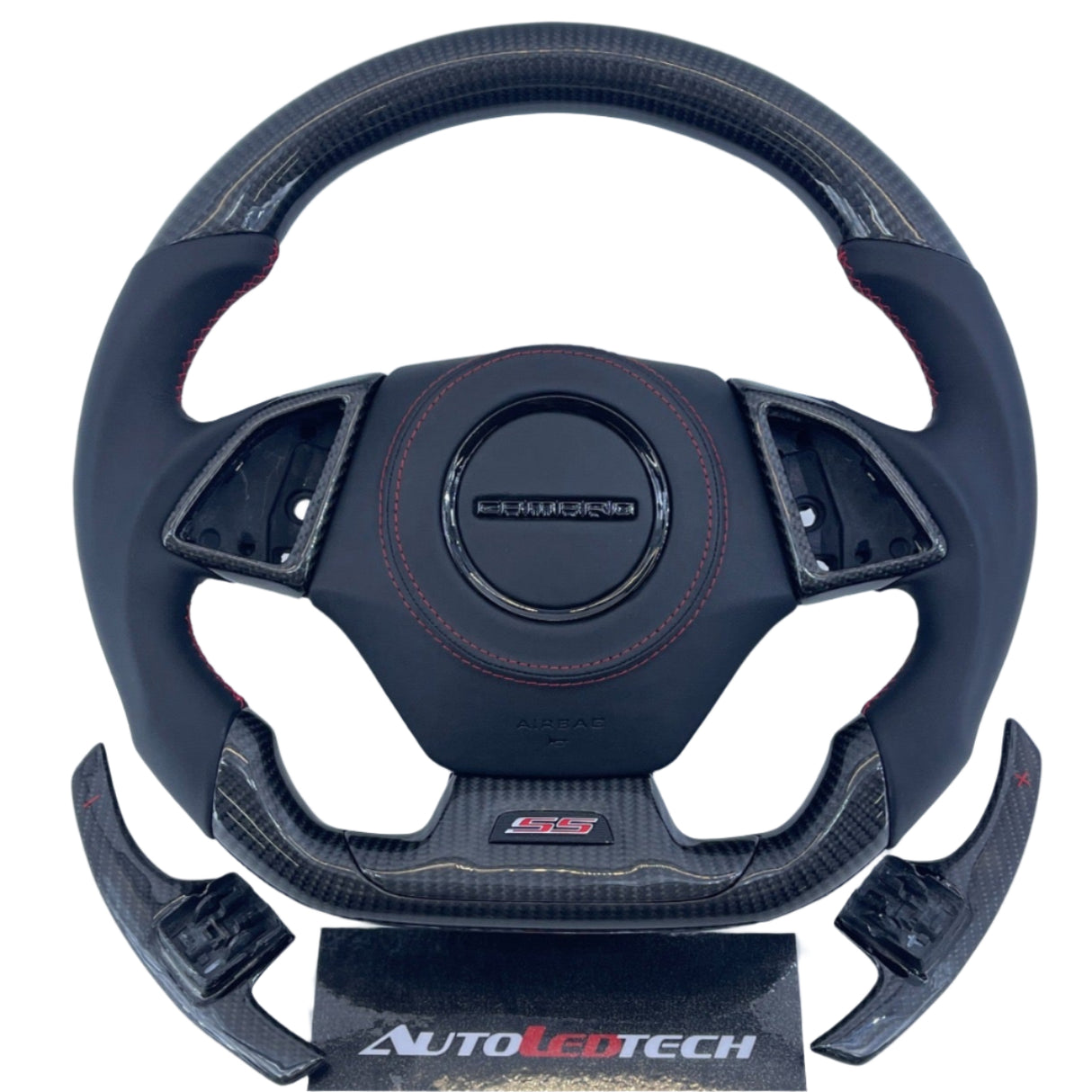 2016-2024 Chevrolet Camaro Custom Carbon Fiber Steering Wheel - AutoLEDTech.com