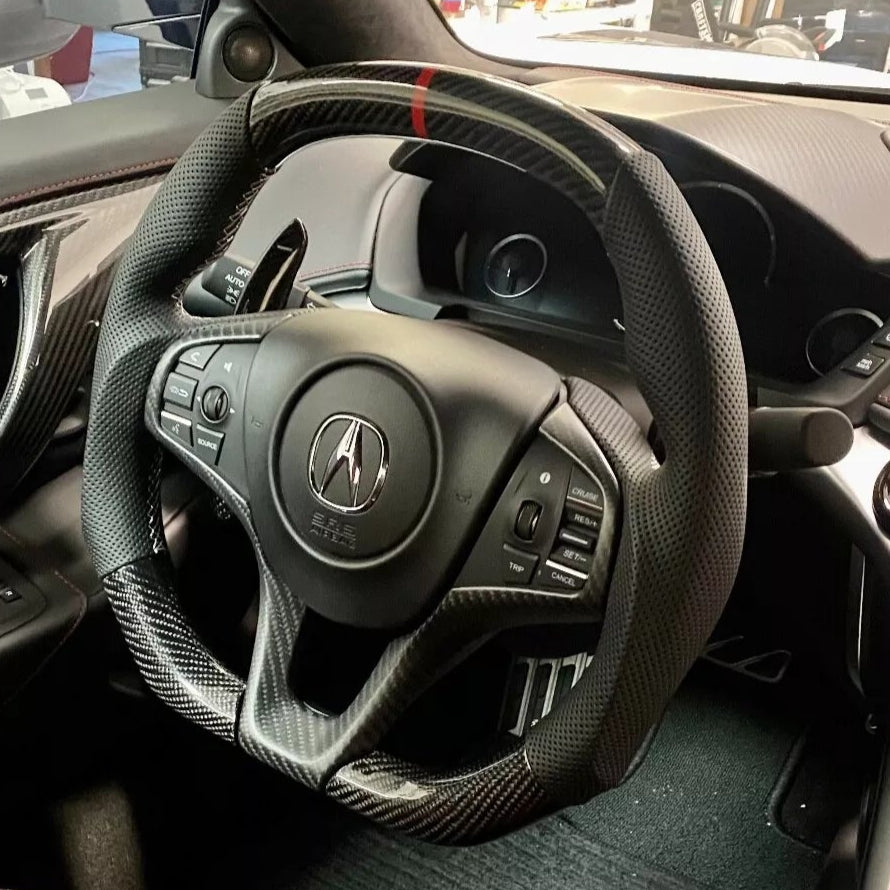 2017-2022 Acura NSX Custom Carbon Fiber Steering Wheel - AutoLEDTech.com