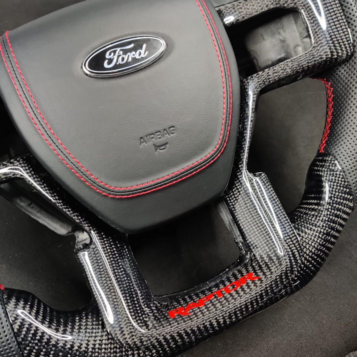 2017-2022 Ford Super Duty F250 Custom Carbon Fiber Steering Wheel - AutoLEDTech.com