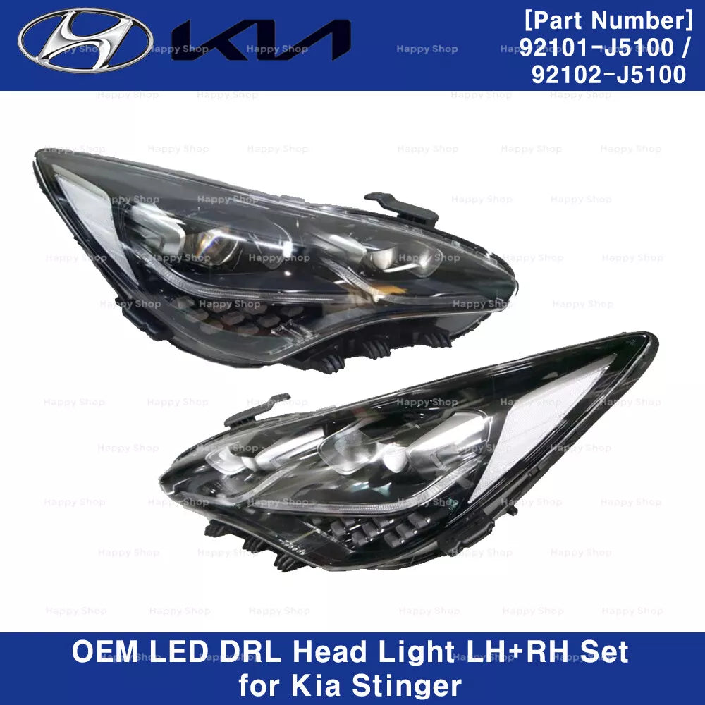 2017-2024 Kia K8 Stinger RGBW Flow Series LED DRL Prebuilt Headlights - AutoLEDTech.com