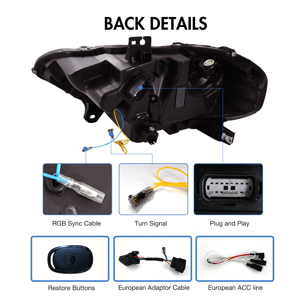 2018-2023 Ford Mustang S650-Style LED DRL Headlights - AutoLEDTech.com