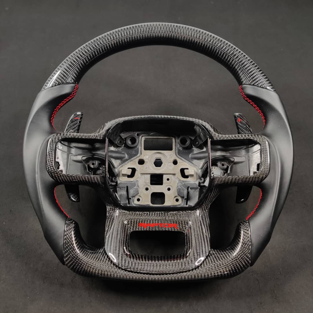2023-2026+ Ford Super Duty F250 Custom Carbon Fiber Steering Wheel - AutoLEDTech.com