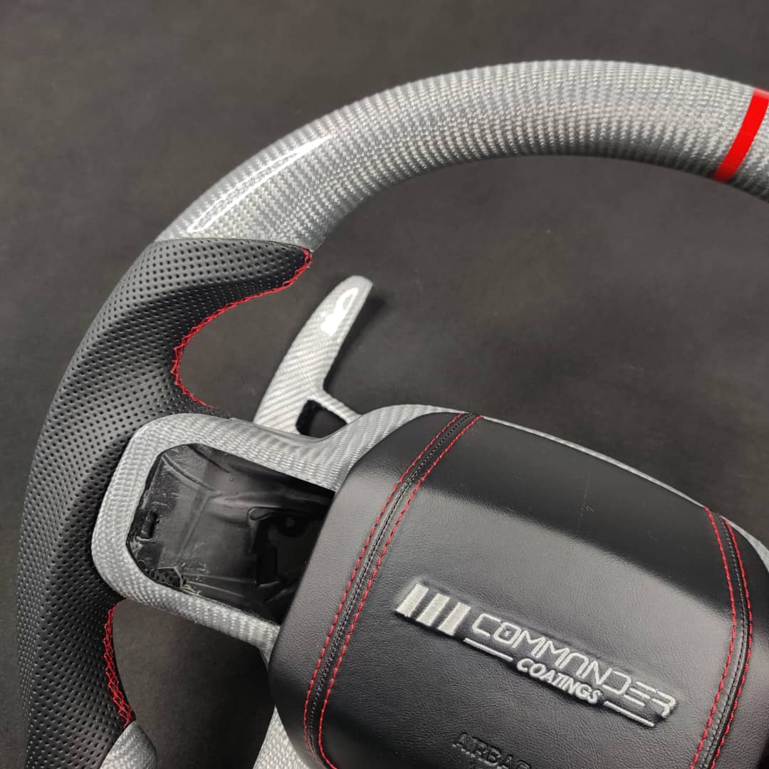 2023-2026+ Ford Super Duty F250 Custom Carbon Fiber Steering Wheel - AutoLEDTech.com