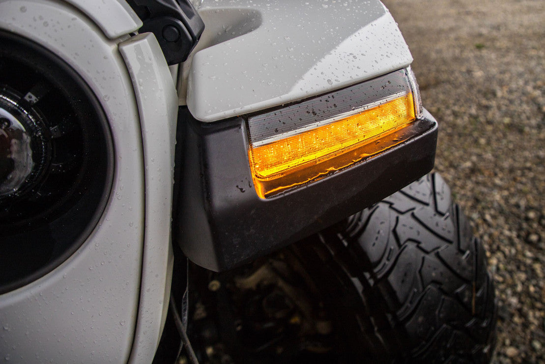 2018-2025+ Jeep Wrangler Gladiator JL JT Smoked LED DRL + Turn Signal Fender Lights - AutoLEDTech.com