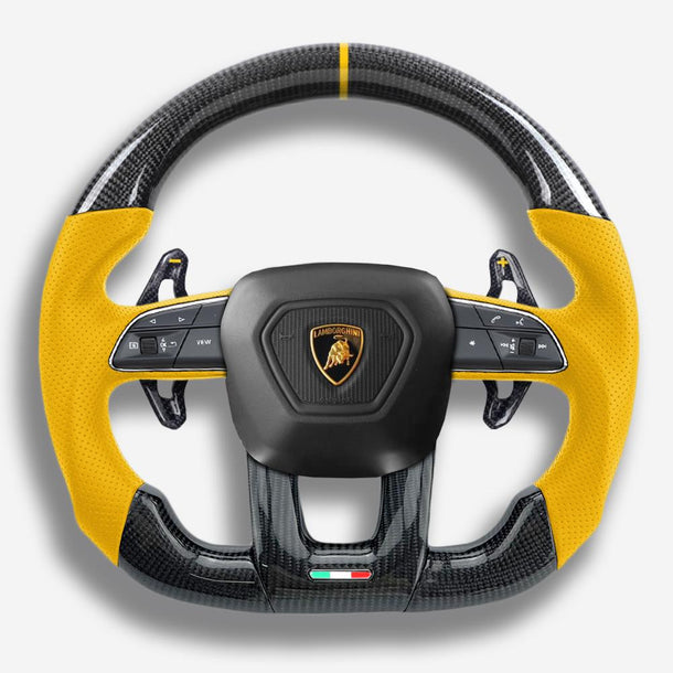 2018-2026+ Lamborghini Urus Custom Carbon Fiber Steering Wheel - AutoLEDTech.com