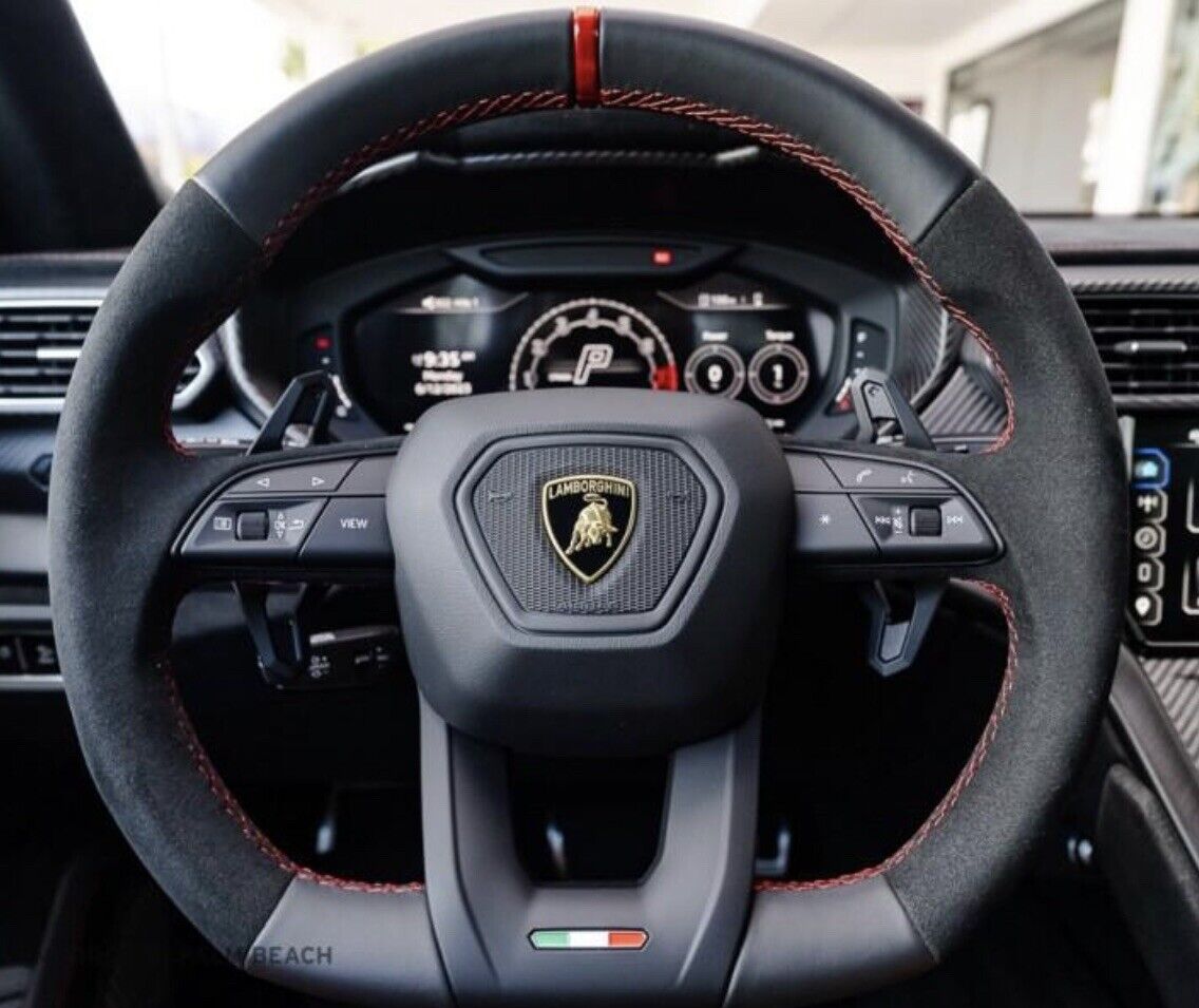 2018-2026+ Lamborghini Urus Custom Carbon Fiber Steering Wheel - AutoLEDTech.com