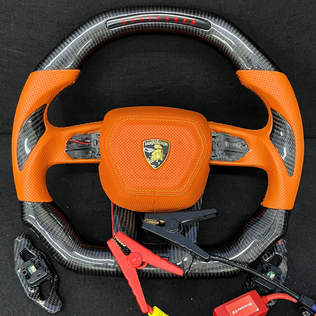 2018-2026+ Lamborghini Urus Custom Carbon Fiber Steering Wheel - AutoLEDTech.com