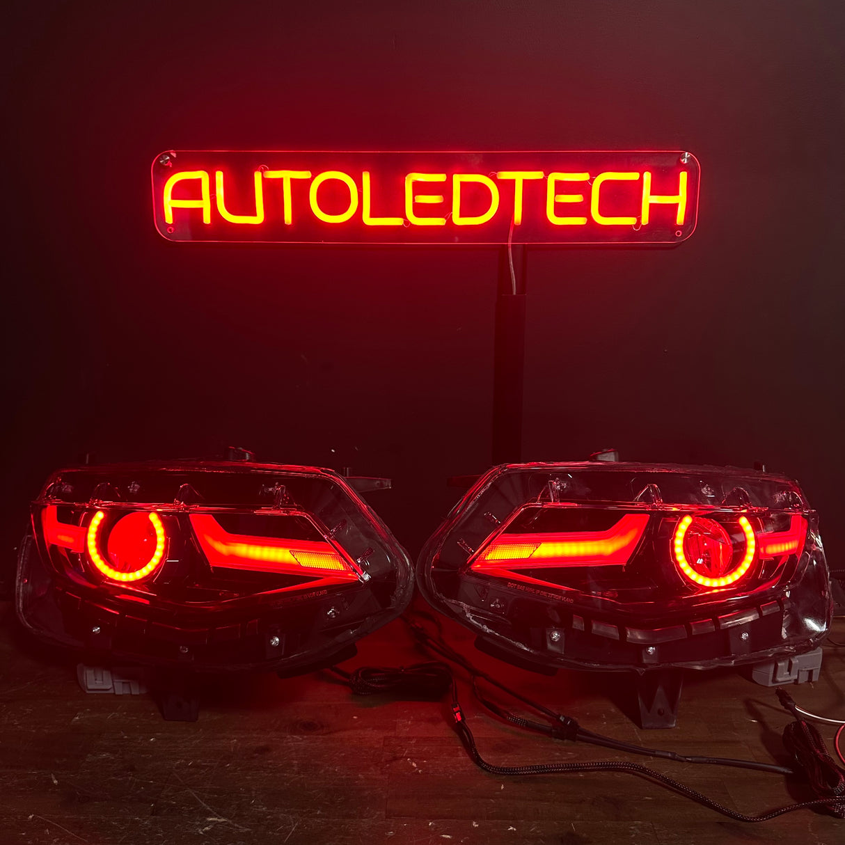 2019-2024 Chevrolet Camaro LS LT RGBW Flow Series LED DRL Prebuilt Headlights - AutoLEDTech.com