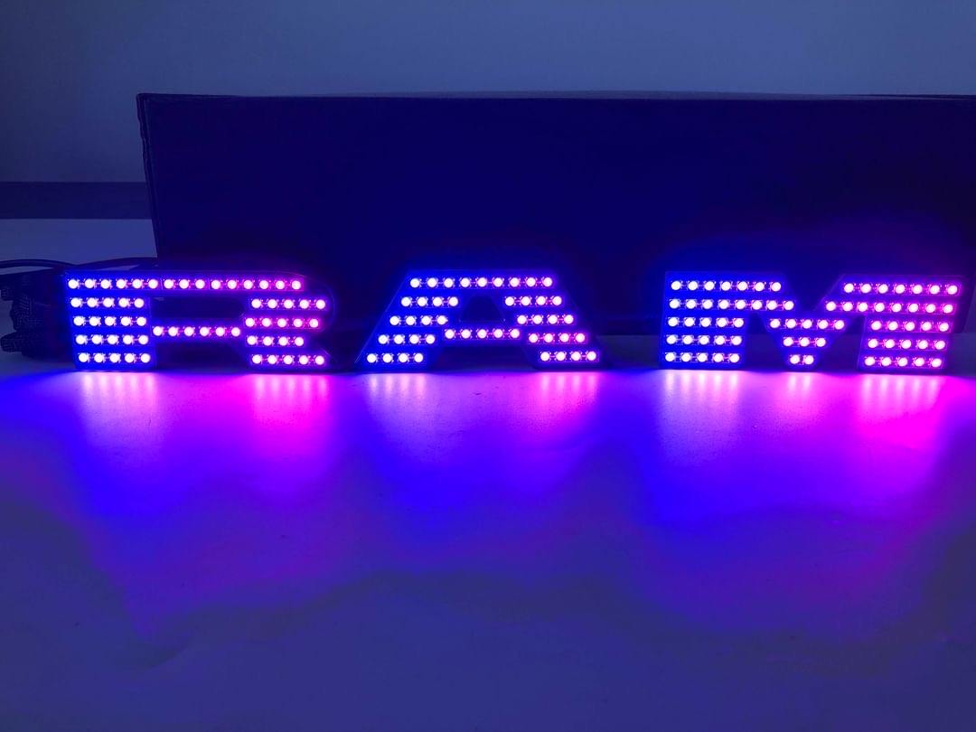 2019-2024 RAM RGBW Flow series LED Illuminated Badge Emblem Logo - AutoLEDTech.com
