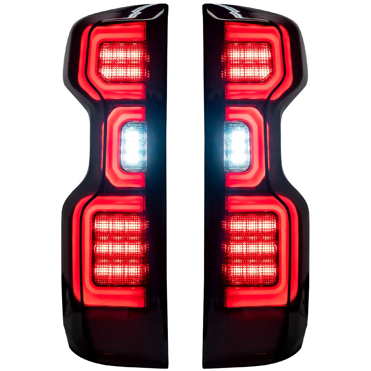 2019-2025 Chevy Silverado Smoked Scanning LED Tail Lights - AutoLEDTech.com