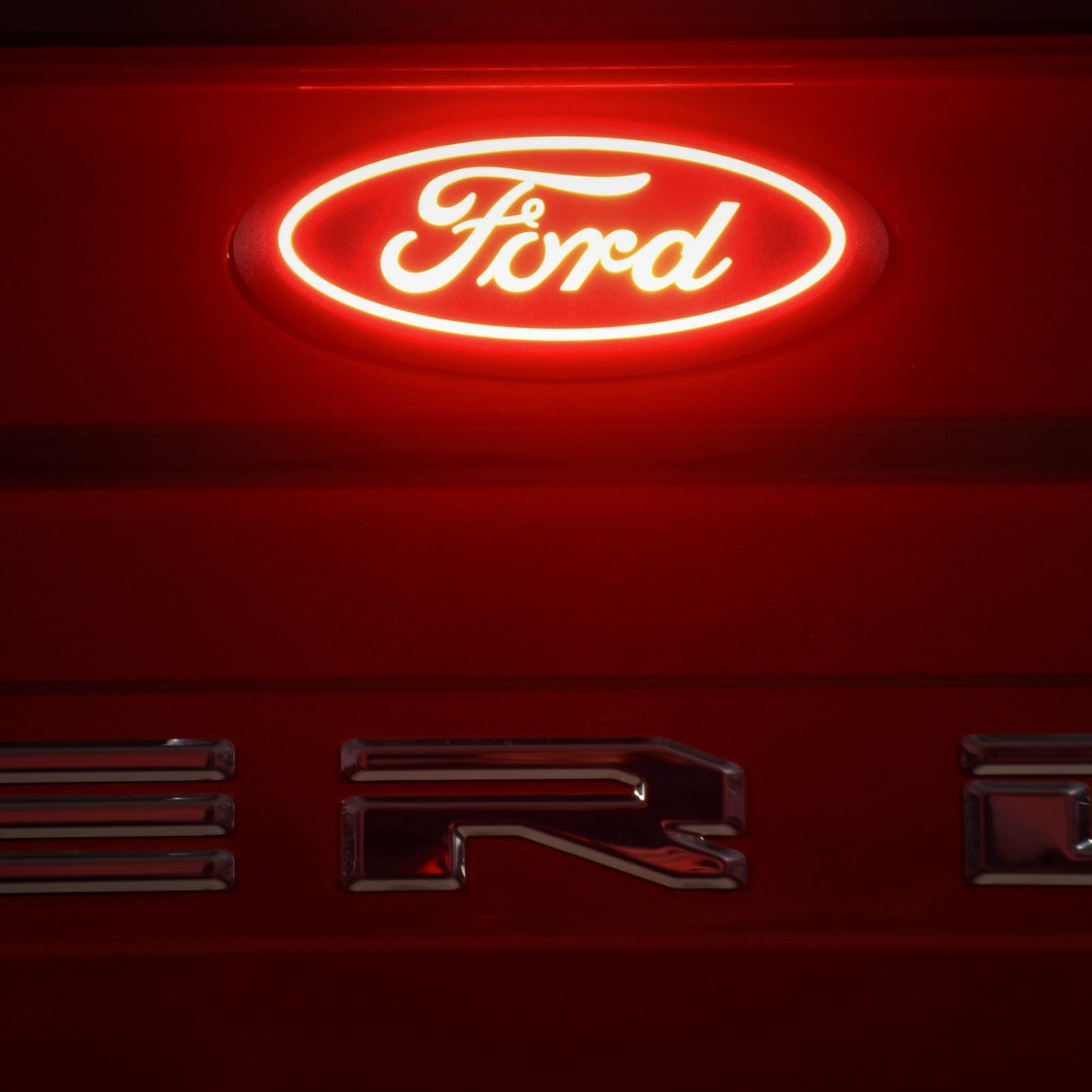 2019-2026+ Ford Ranger Illuminated Red LED Rear Tailgate Emblem Logo - AutoLEDTech.com
