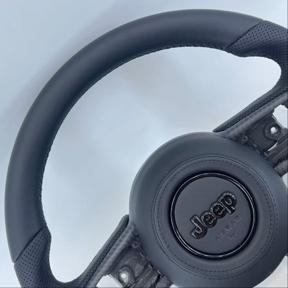 2019-2026+ Jeep Wrangler JL Gladiator JT Custom Carbon Fiber Steering Wheel - AutoLEDTech.com