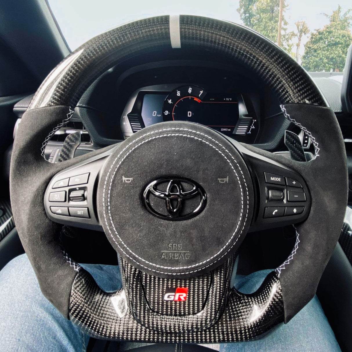 2019-2026+ Toyota Supra Custom Carbon Fiber Steering Wheel - AutoLEDTech.com
