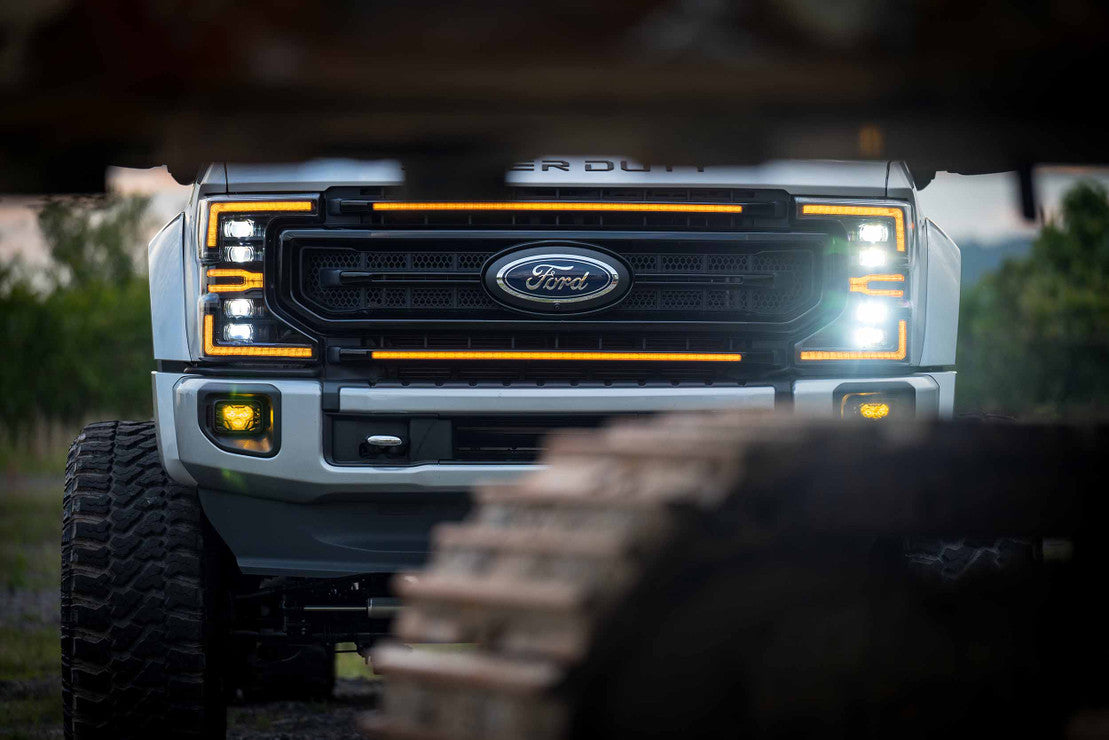 2020-2022 Ford Super Duty F250 White or Amber LED DRL XBG Grill Light Assembly - AutoLEDTech.com