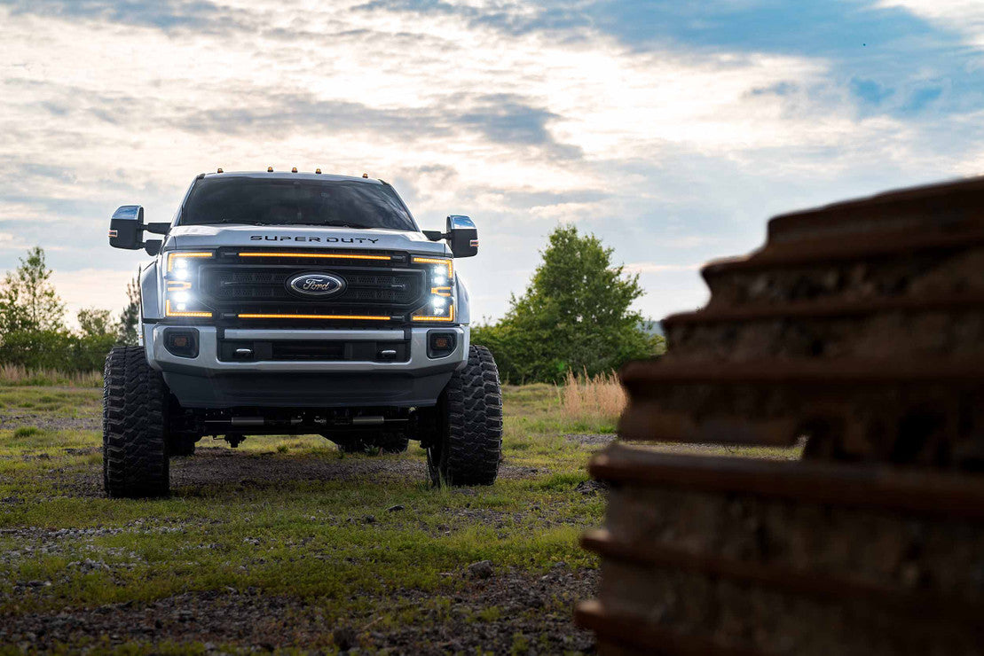 2020-2022 Ford Super Duty F250 White or Amber LED DRL XBG Grill Light Assembly - AutoLEDTech.com