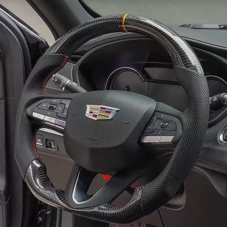 2020-2026+ Cadillac CT4/CT5 Blackwing Carbon Fiber LED Steering Wheel - AutoLEDTech.com