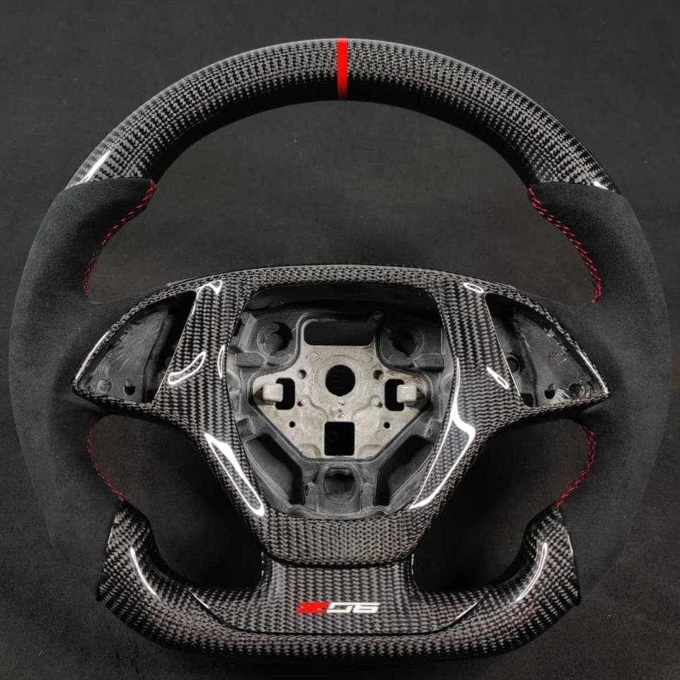 2020-2026+ Chevrolet C8 Corvette Custom Carbon Fiber Steering Wheel - AutoLEDTech.com