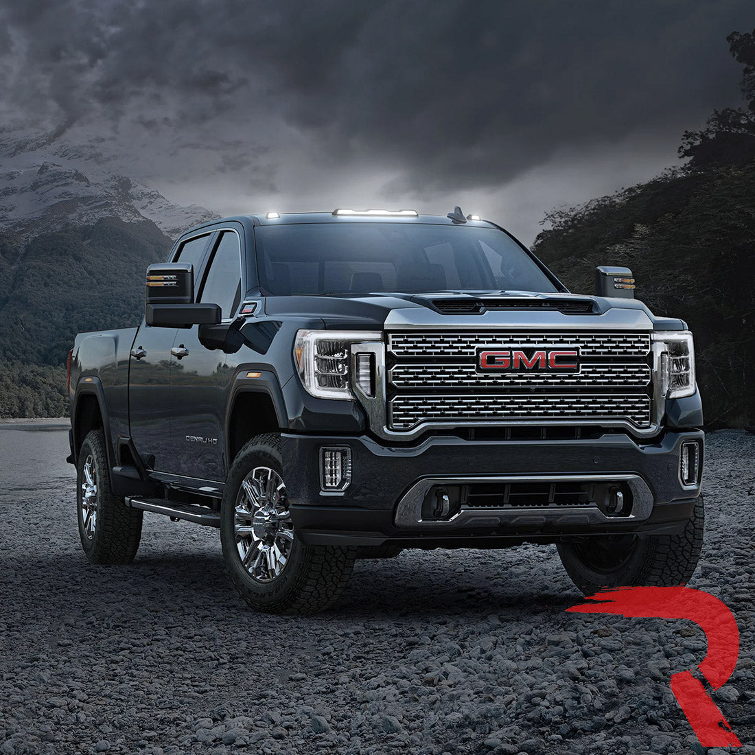 2020-2026+ GMC Chevy HD Clear Smoked White Amber LED Roof Cab Lights - AutoLEDTech.com