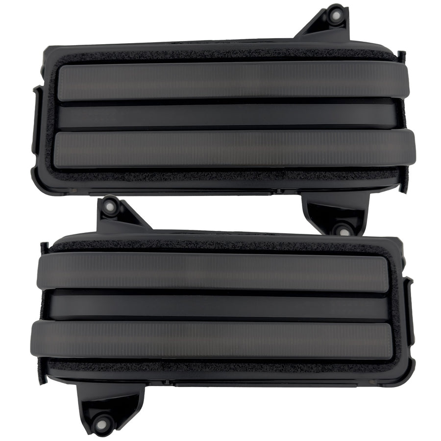 2020-2026+ GMC Chevy Sierra Silverado Smoked LED Mirror Lights - AutoLEDTech.com