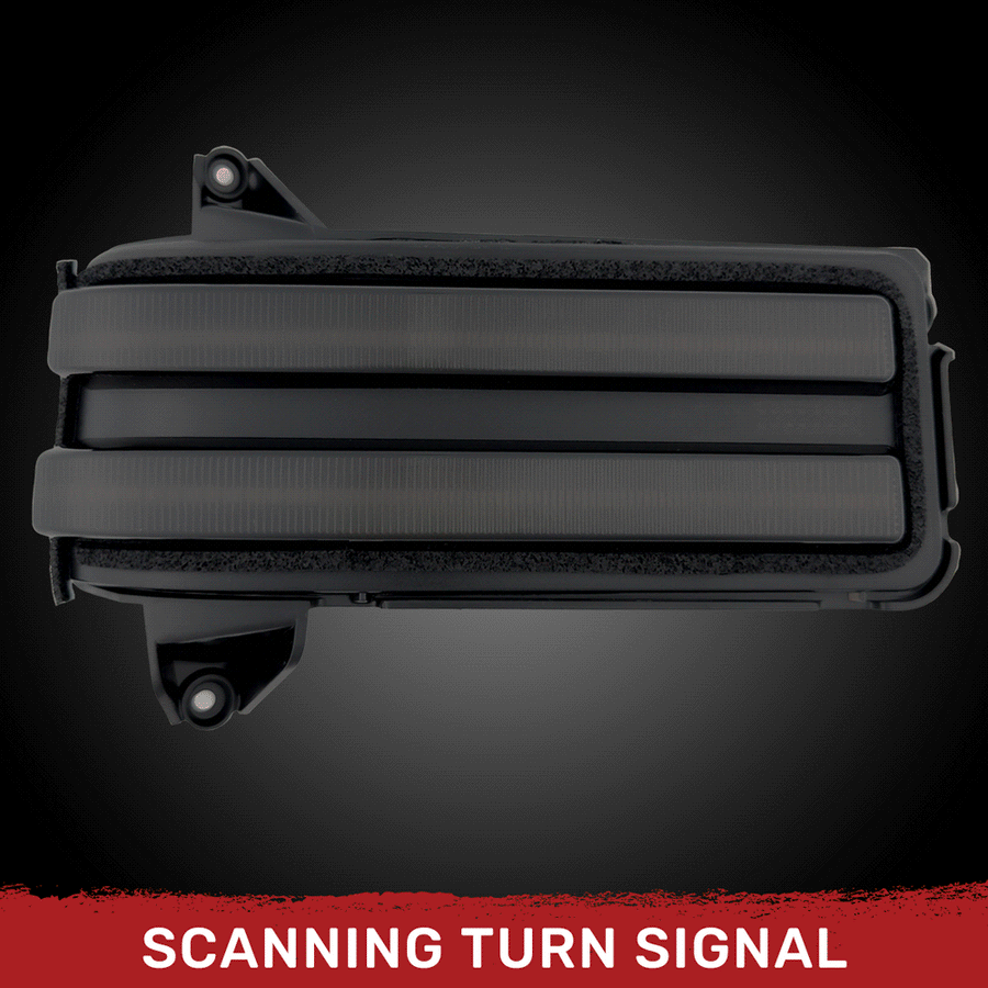 2020-2026+ GMC Chevy Sierra Silverado Smoked LED Mirror Lights - AutoLEDTech.com