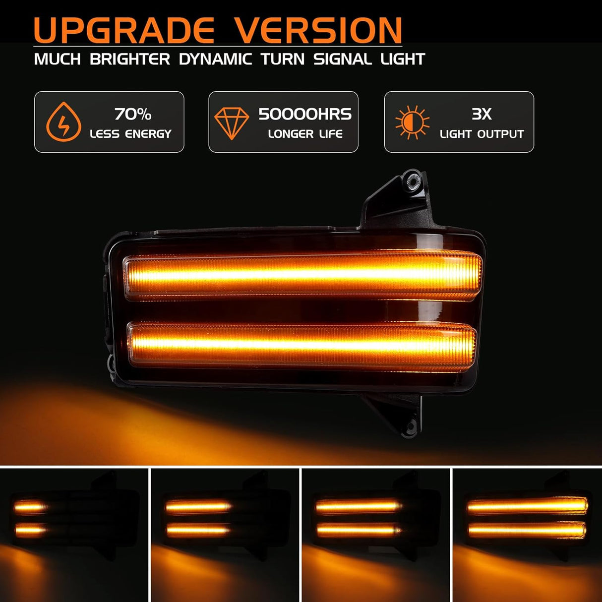 2020-2026+ GMC Chevy Sierra Silverado Smoked Switchback LED Mirror Lights - AutoLEDTech.com