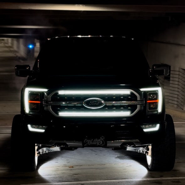 2021-2023 Ford F150 Platinum XLT LED Grill Accent Lights Bars Kit - AutoLEDTech.com