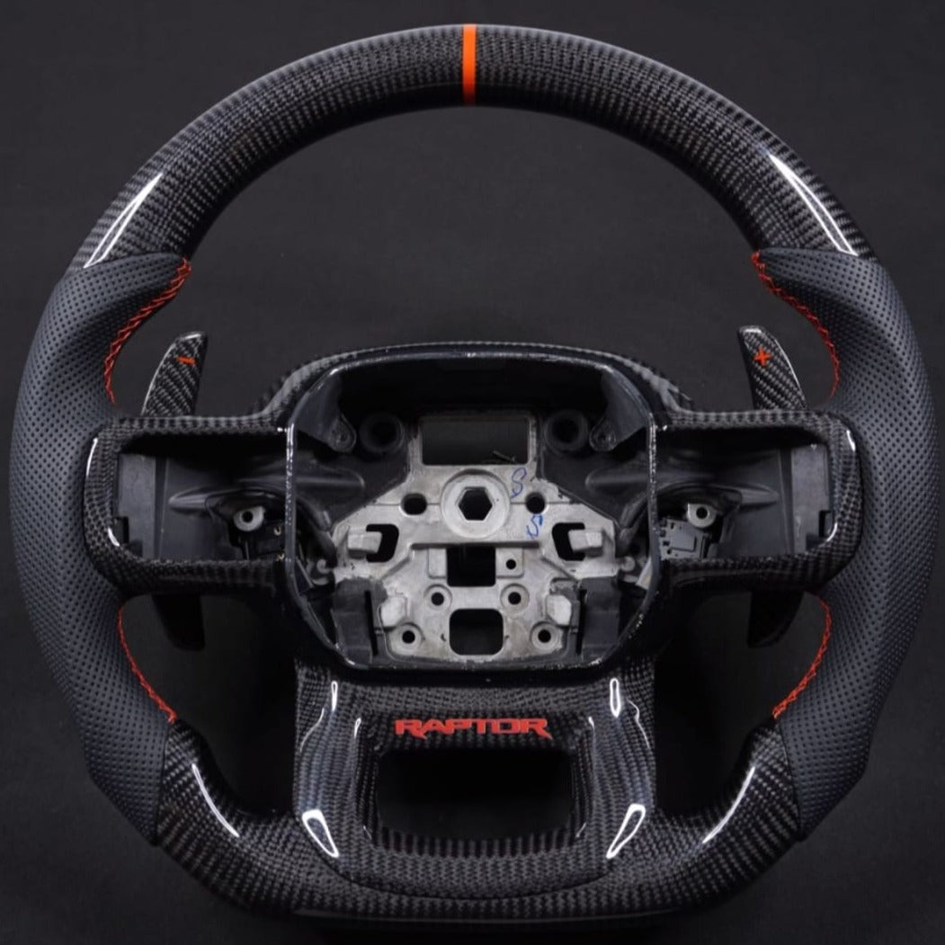 2023-2026+ Ford Super Duty F250 Custom Carbon Fiber Steering Wheel - AutoLEDTech.com
