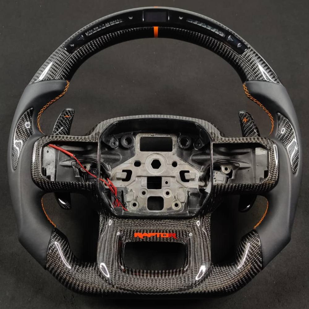 2023-2026+ Ford Super Duty F250 Custom Carbon Fiber Steering Wheel - AutoLEDTech.com