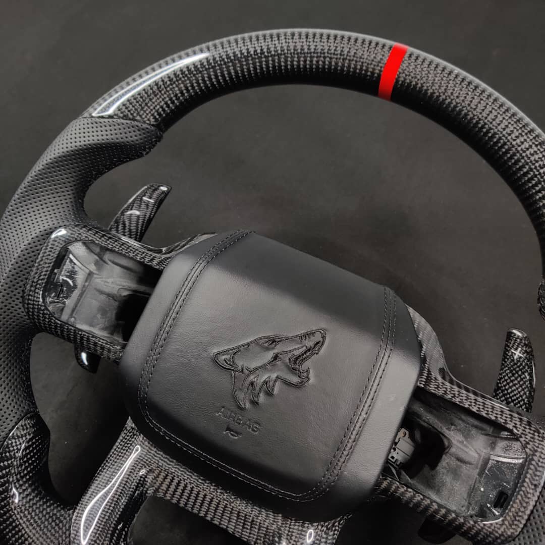 2023-2026+ Ford Super Duty F250 Custom Carbon Fiber Steering Wheel - AutoLEDTech.com