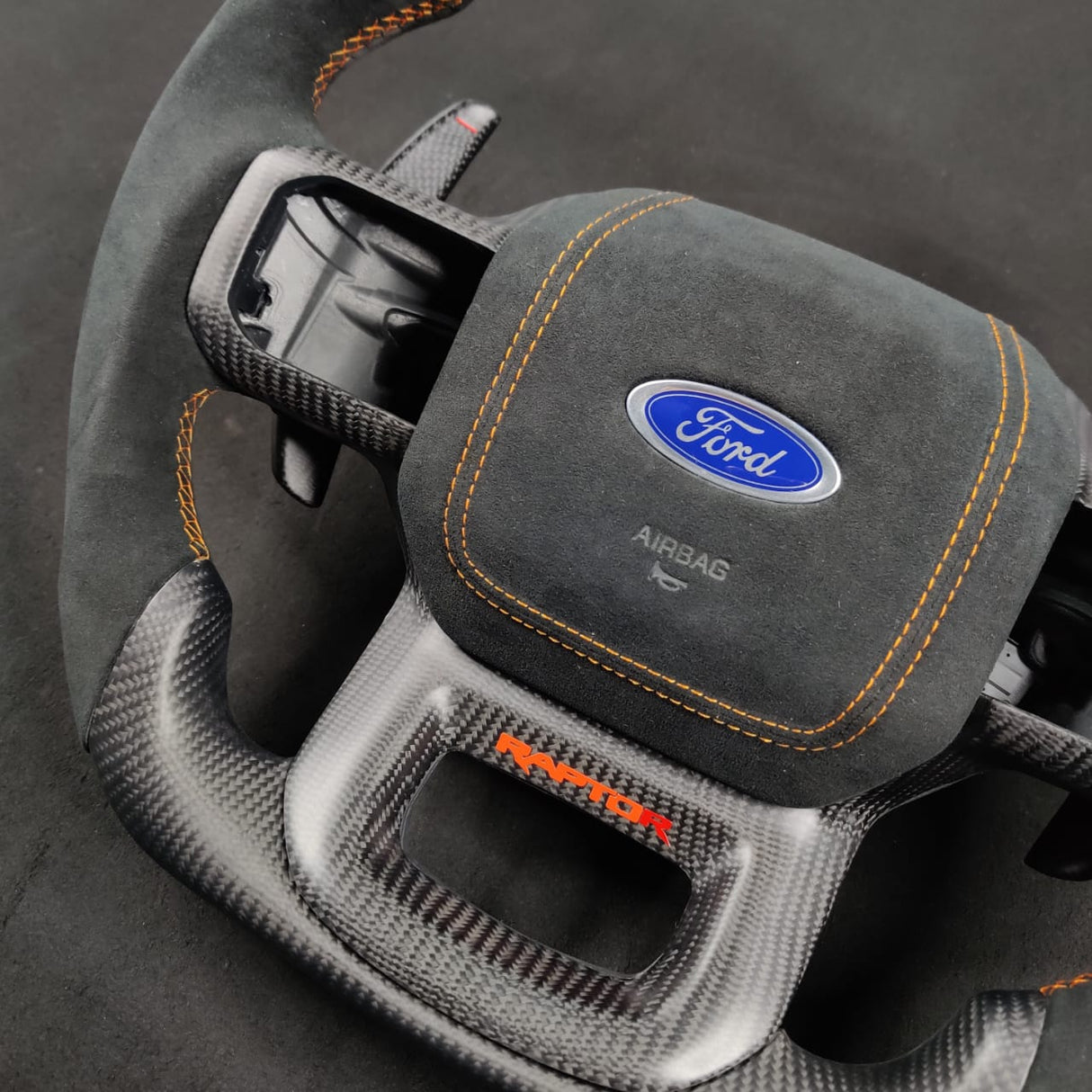 2023-2026+ Ford Super Duty F250 Custom Carbon Fiber Steering Wheel - AutoLEDTech.com