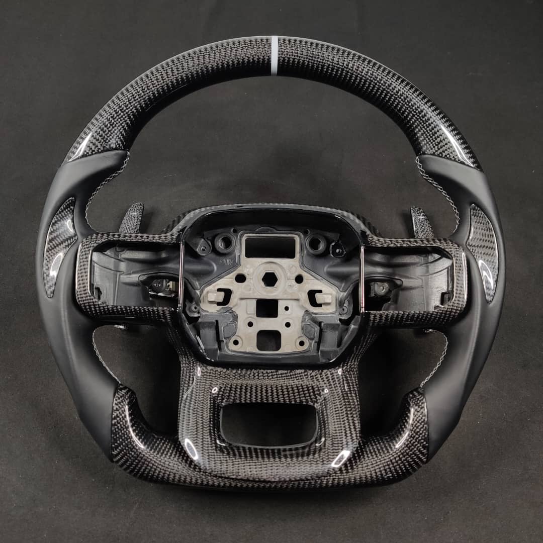 2023-2026+ Ford Super Duty F250 Custom Carbon Fiber Steering Wheel - AutoLEDTech.com