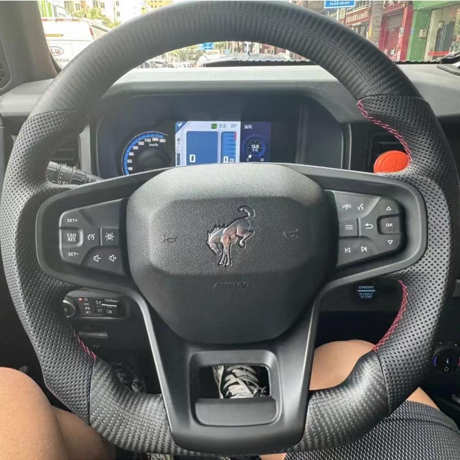 2021-2026+ Ford Bronco Custom Carbon Fiber Steering Wheel - AutoLEDTech.com