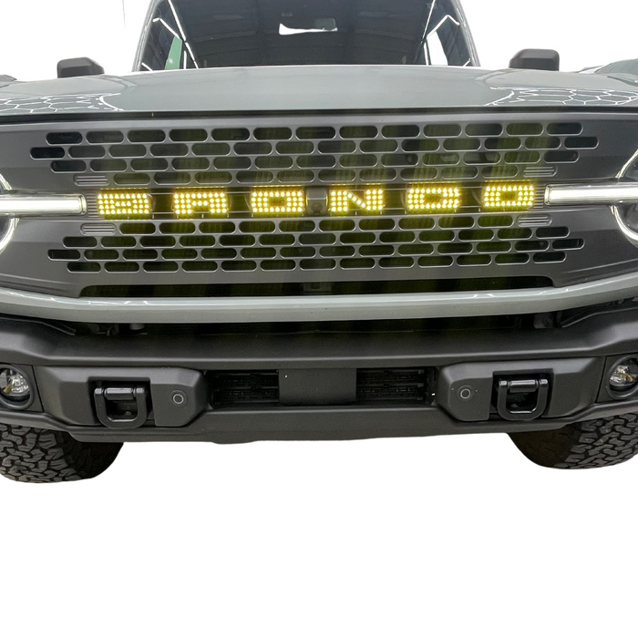 2021-2026+ Ford Bronco Flow Series LED Grill Badge Emblem Logo - AutoLEDTech.com