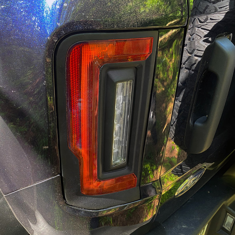 2021-2026+ Ford Bronco Red Smoked LED Flush Mount Tail Lights - AutoLEDTech.com