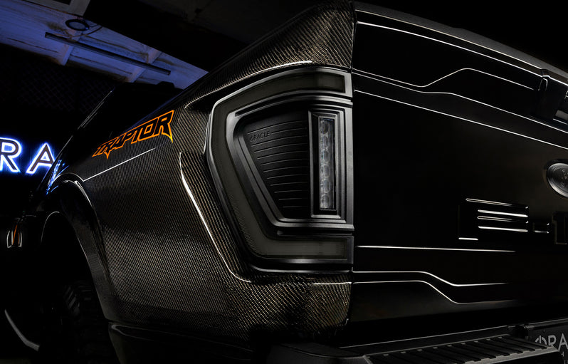 2021-2026+ Ford F150 & Raptor Red Smoked LED Flush Mount Tail Lights - AutoLEDTech.com