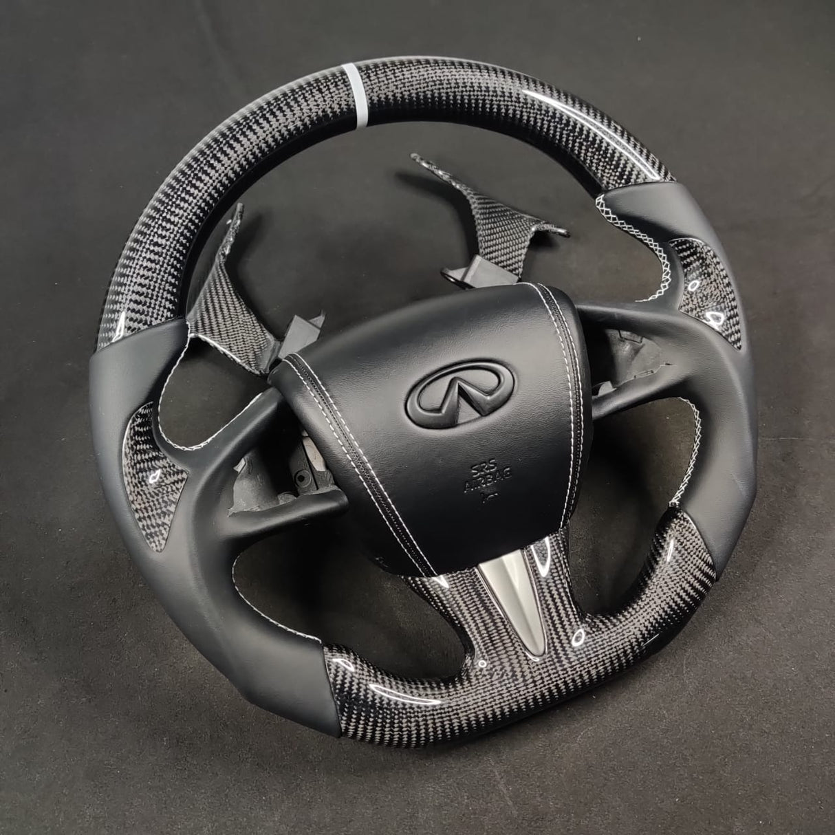 2013-2024 Infiniti Q50 Q60 Custom Carbon Fiber Steering Wheel - AutoLEDTech.com