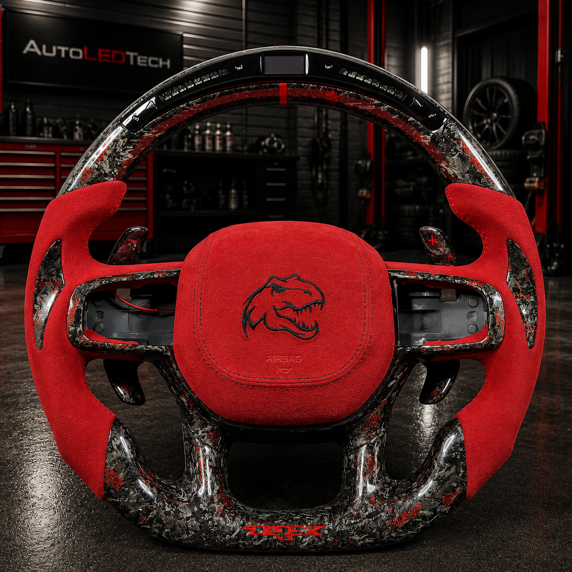 2021-2026+ Ram TRX 1500 Custom Carbon Fiber Steering Wheel - AutoLEDTech.com